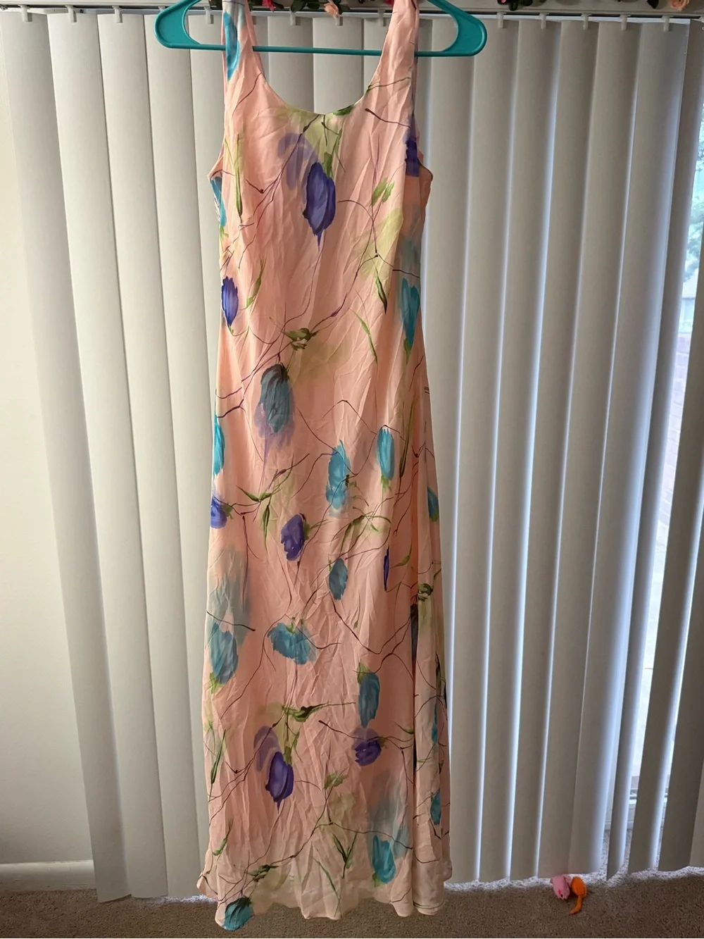 Vintage Mary McFadden Pink floral long Maxi dress size 6 CottageCore Fairycore